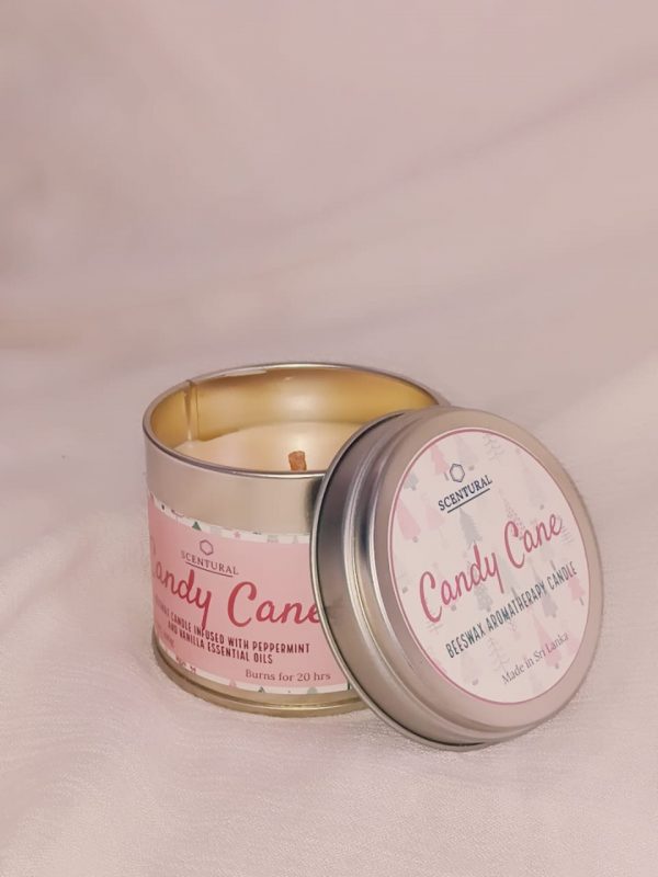 Candy Cane Beeswax Candle SCAL